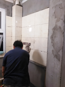 南京68平二室一厅装修江水平装修特色砖砌橱柜师傅