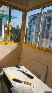 南京龙江港龙园50平二室一厅现代简约装修工地随拍阳台