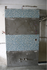 南京小复式楼后现代装修风格瓦工马赛克效果图