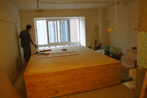 南京小复式公寓装修木工现场施工记录