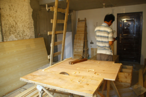 南京小复式公寓装修木工施工记录