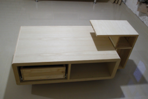 南京小复式公寓装修木工现场施工记录电视柜