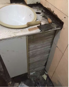 南京银城花园装修工地台盆