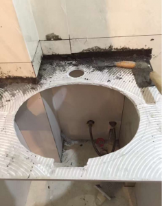 南京银城花园装修工地卫生间