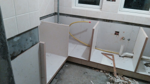 兰亭苑124平混搭风(瓦工施工篇)南京装修工地在线厨房砖砌橱柜