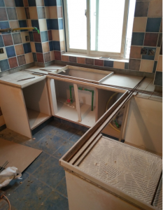 南京六合龙池湖畔88平米瓦工装修砖砌橱柜