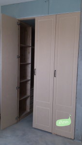 南京银河湾紫苑120平木工装修工地步入式衣柜