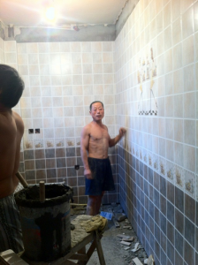 南京天地花园小区二手房装修，瓦工装修