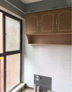 南京宝华招商依云小区江水平装修工地阳台吊柜