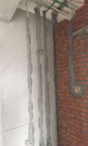 南京88平地中海风格小三房水电装修施工