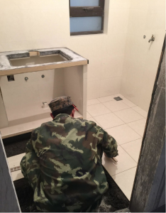 南京融侨观邸133平三室两厅瓦工装修师傅