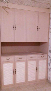 南京89平治东苑混搭风装修工地实拍橱柜