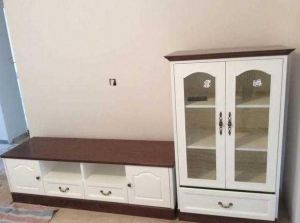 南京89平治东苑混搭风装修工地实拍电视柜