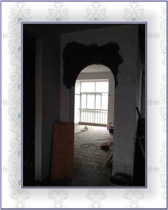 南京亚东城100平米装修瓦工制作门头过程